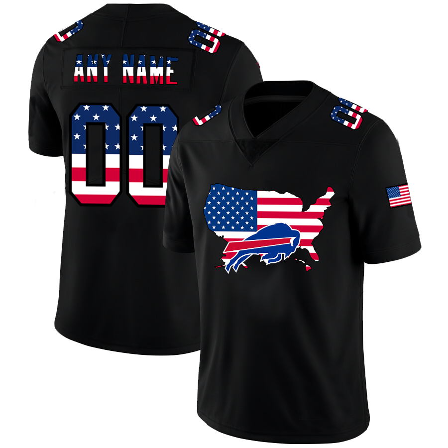 Custom Buffalo Bills Football Black Limited Fashion Flag Stitched Jerseys