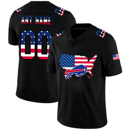Custom Buffalo Bills Football Black Limited Fashion Flag Stitched Jerseys