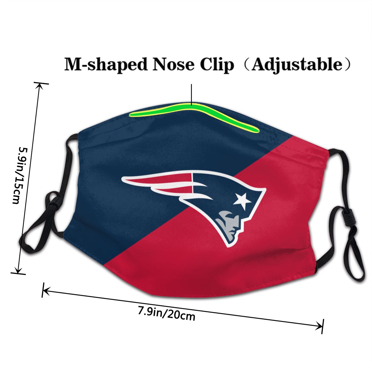 Custom Football Personalized New England Patriots Dust Face Mask With Filters PM 2.5