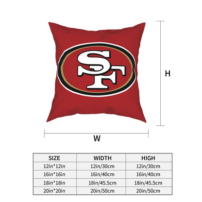 Custom Decorative Football Pillow Case San Francisco 49ers Red Pillowcase Personalized Throw Pillow Covers
