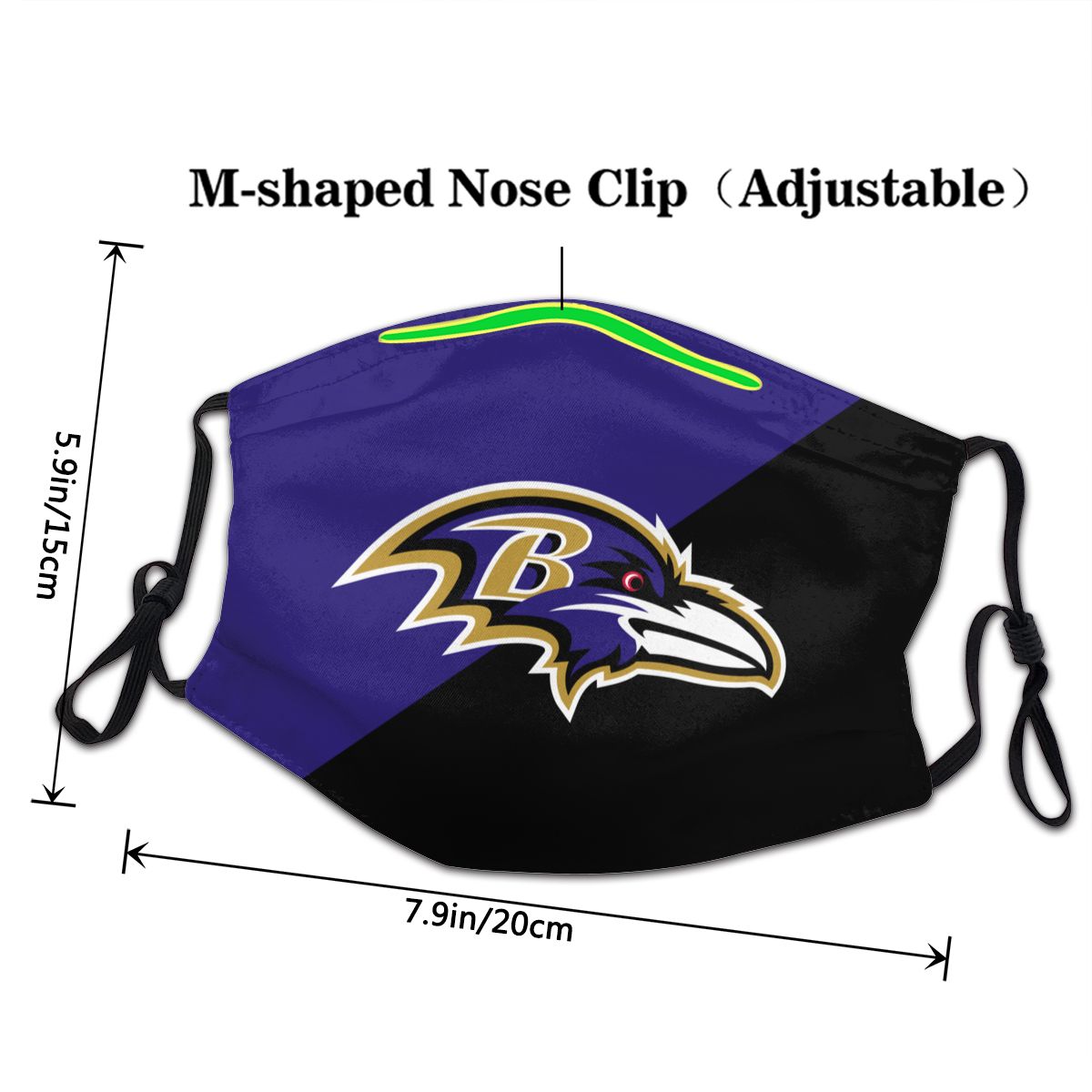 Custom Football Personalized Baltimore Ravens Dust Face Mask With Filters PM 2.5