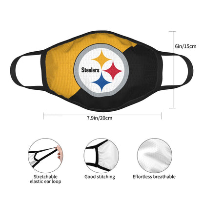 Custom Football Personalized Pittsburgh Steelers Dust Face Mask With Filters PM 2.5