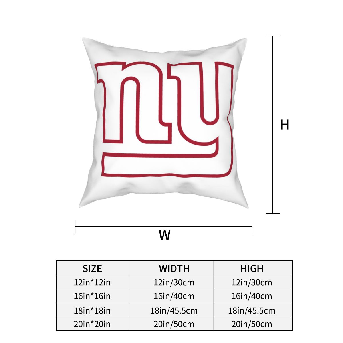 Custom Decorative Football Pillow Case New York Giants White Pillowcase Personalized Throw Pillow Covers