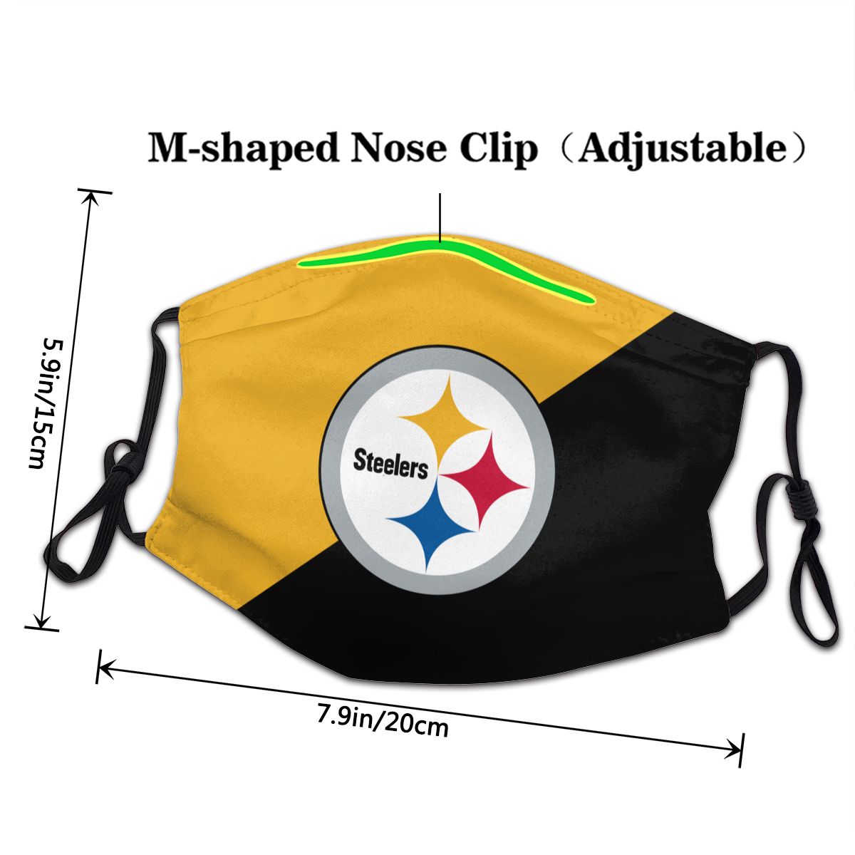 Custom Football Personalized Pittsburgh Steelers Dust Face Mask With Filters PM 2.5