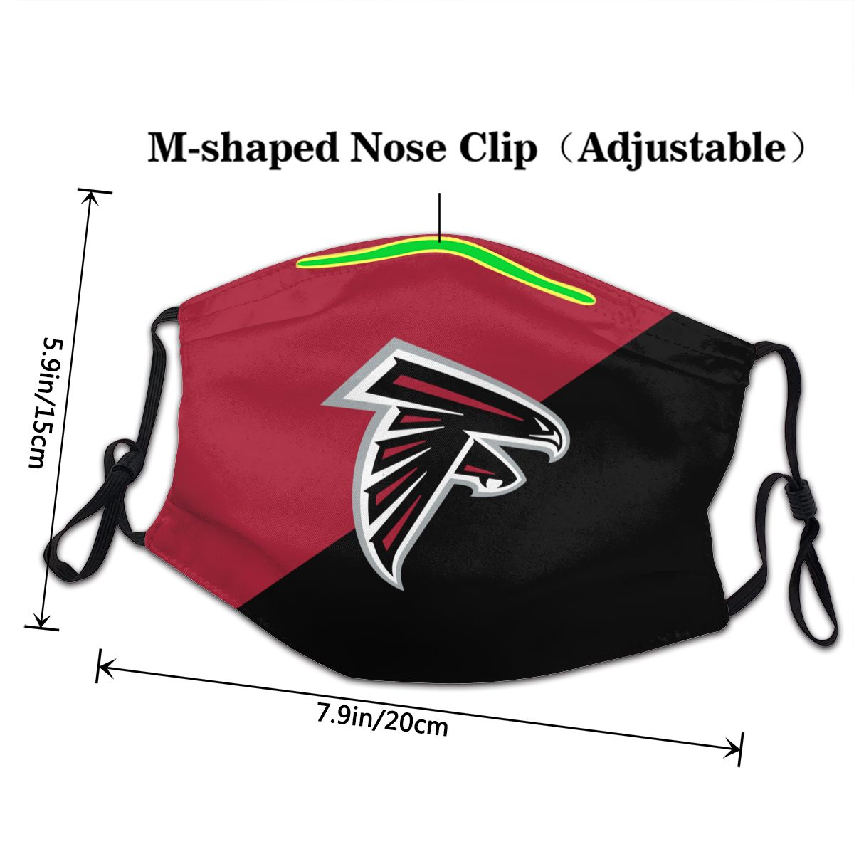 Custom Football Personalized Atlanta Falcons Dust Face Mask With Filters PM 2.5