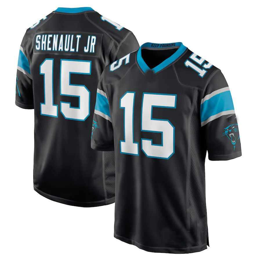 C.Panthers #15 Laviska Shenault Jr. Black Game Player Jersey Stitched American Football Jerseys