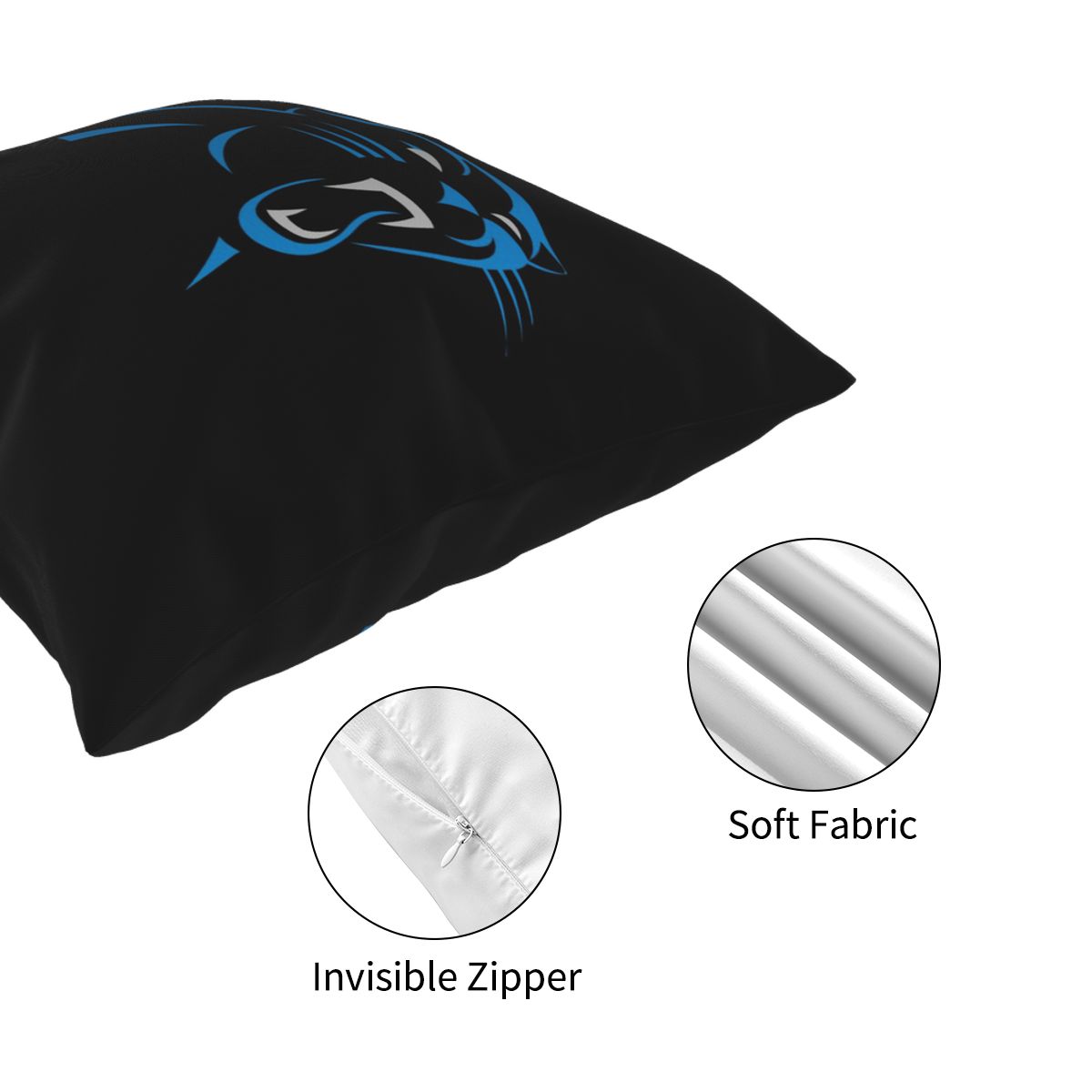Custom Decorative Football Pillow Case Carolina Panthers Black Pillowcase Personalized Throw Pillow Covers