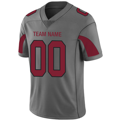 Custom Arizona Cardinals Stitched American Football Jerseys Personalize Birthday Gifts Grey Jersey