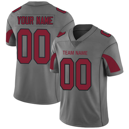 Custom Arizona Cardinals Stitched American Football Jerseys Personalize Birthday Gifts Grey Jersey