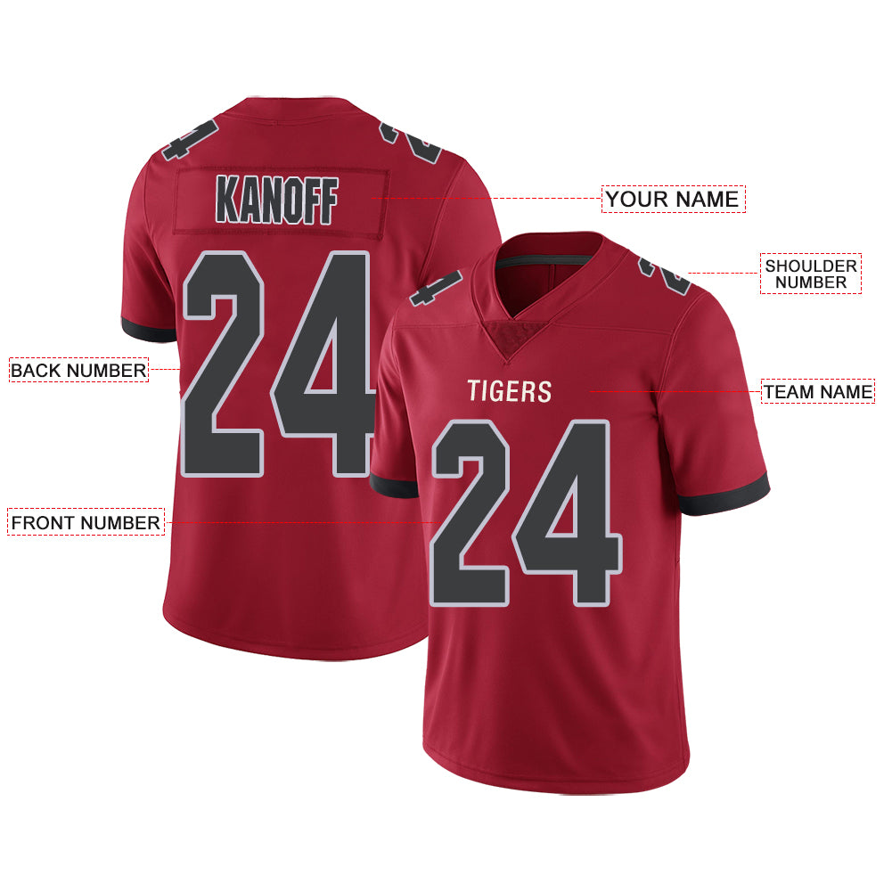 Custom Men's American Atlanta Falcons Color Rush Red Stitched Football Jersey