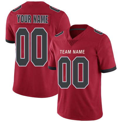 Custom Men's American Atlanta Falcons Color Rush Red Stitched Football Jersey