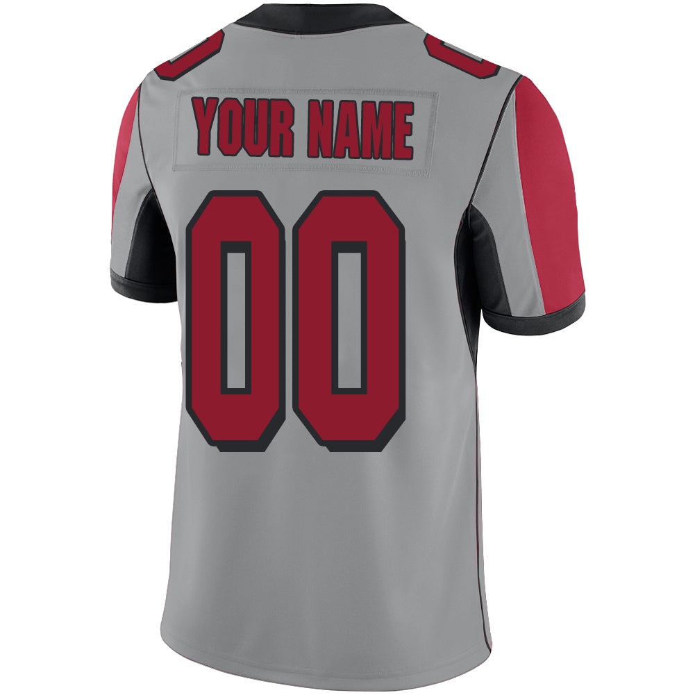 Custom Atlanta Falcons Stitched American Football Jerseys Personalize Birthday Gifts Grey Jersey