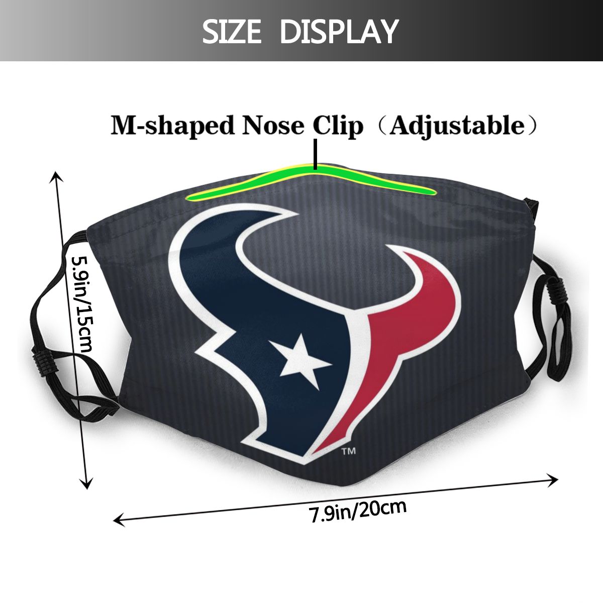 Print Football Personalized Houston Texans 4 Dust Face Mask With Filters PM 2.5