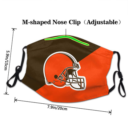 Custom Football Personalized Cleveland Browns Dust Face Mask With Filters PM 2.5