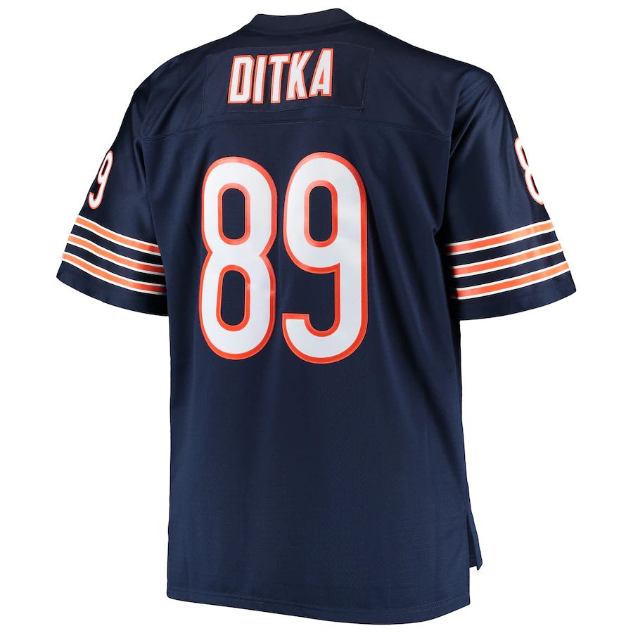 C.Bears #89 Mike Ditka Mitchell & Ness Navy Big & Tall 1966 Retired Player Replica Jersey Stitched American Football Jerseys