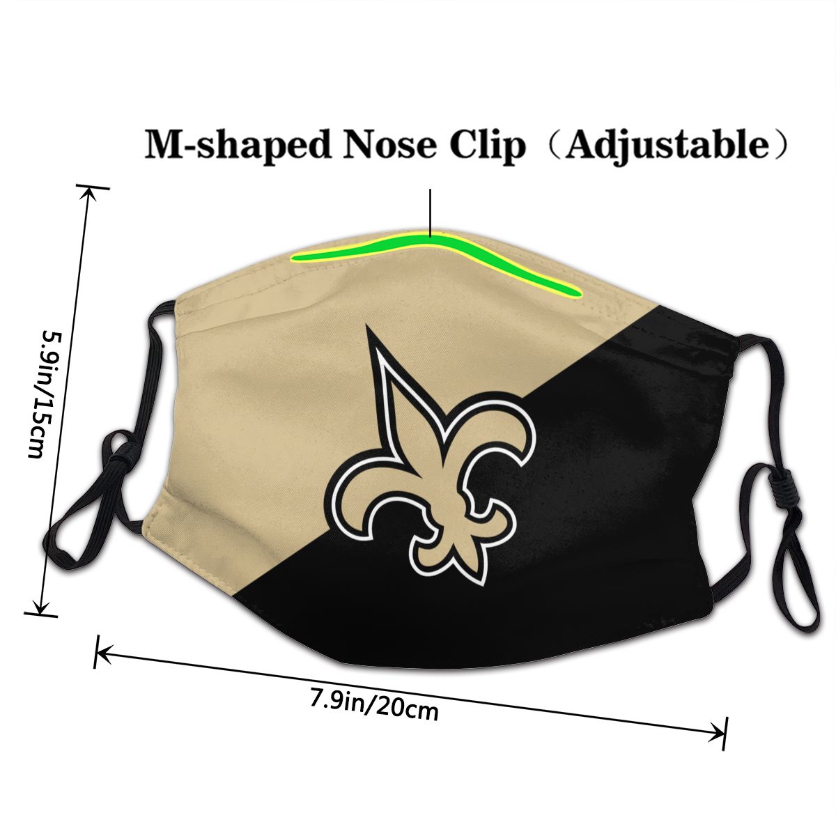 Custom Football Personalized New Orleans Saints Dust Face Mask With Filters PM 2.5