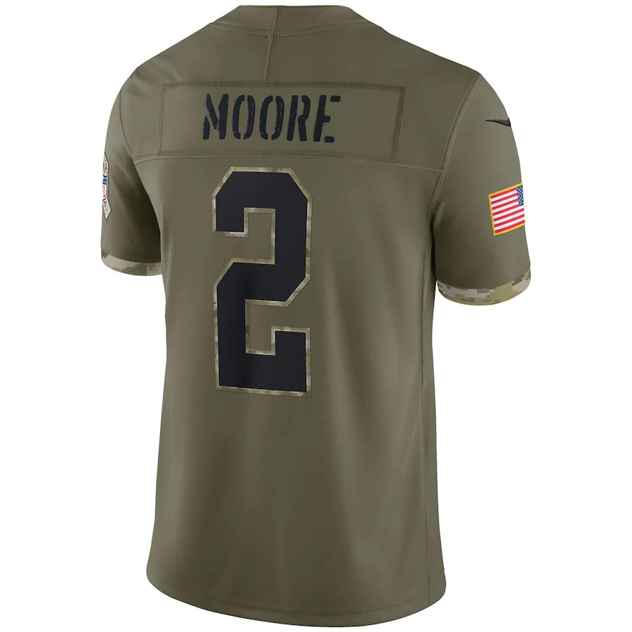 C.Panthers #2 D.J. Moore Olive 2022 Salute To Service Limited Jersey Stitched American Football Jerseys