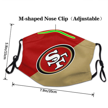 Custom Football Personalized San Francisco 49ers Dust Face Mask With Filters PM 2.5