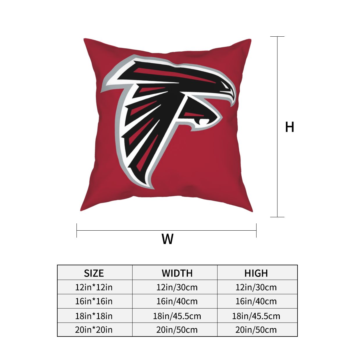 Custom Decorative Football Pillow Case Atlanta Falcons Red Pillowcase Personalized Throw Pillow Covers