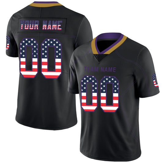 Custom Baltimore Ravens Stitched American Football Jerseys Personalize Birthday Gifts Black Jersey