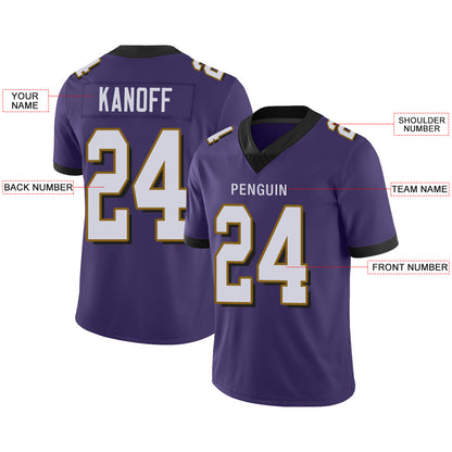 Custom Men's American Baltimore Ravens Purple Vapor Limited Stitched Football Jersey