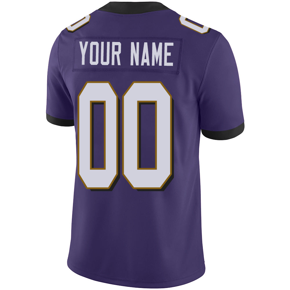 Custom Men's American Baltimore Ravens Purple Vapor Limited Stitched Football Jersey