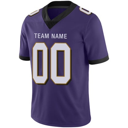 Custom Men's American Baltimore Ravens Purple Vapor Limited Stitched Football Jersey