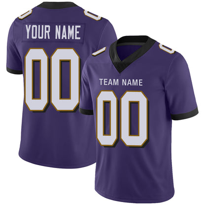 Custom Men's American Baltimore Ravens Purple Vapor Limited Stitched Football Jersey