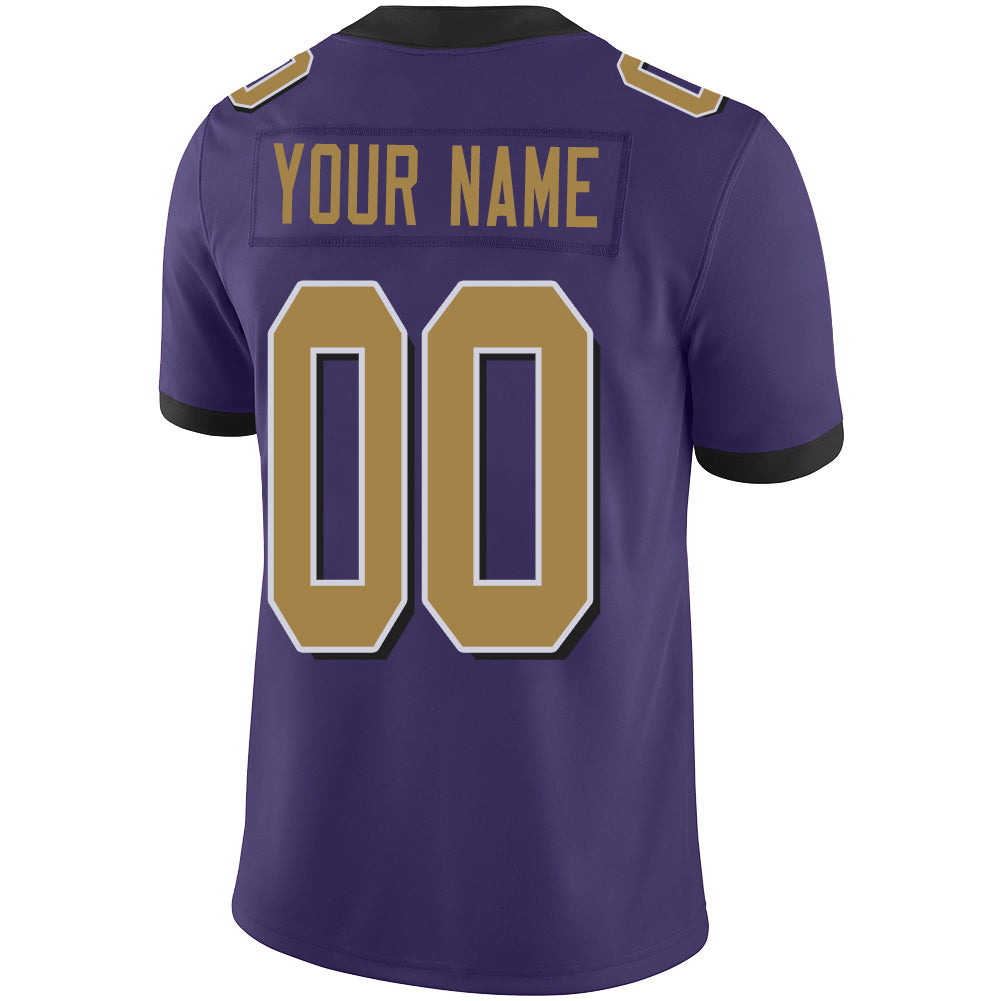 Custom Men's American Baltimore Ravens Purple Color Rush Vapor Limited Stitched Football Jersey