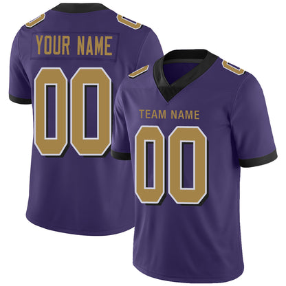 Custom Men's American Baltimore Ravens Purple Color Rush Vapor Limited Stitched Football Jersey