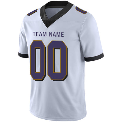 Custom Men's American Baltimore Ravens White Vapor Limited Stitched Football Jersey