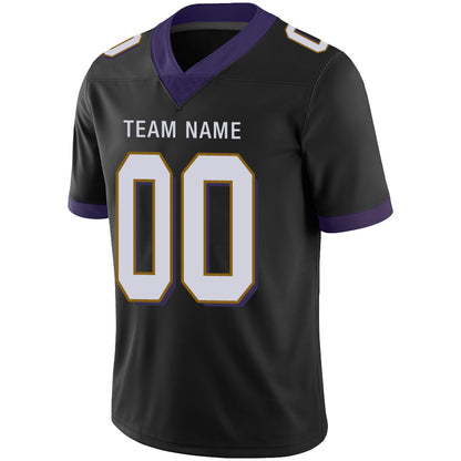 Custom Men's American Baltimore Ravens Black Vapor Limited Stitched Football Jersey