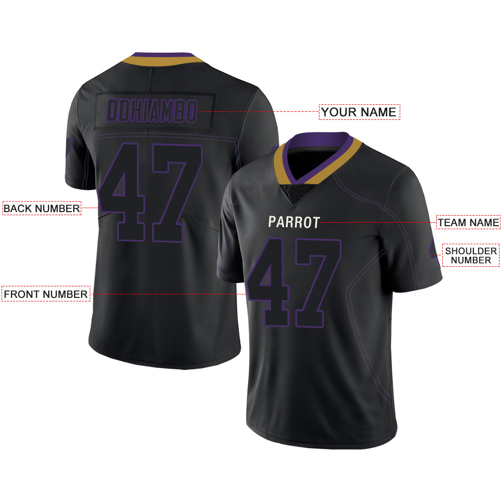 Custom Baltimore Ravens Stitched American Football Jerseys Personalize Birthday Gifts Black Jersey
