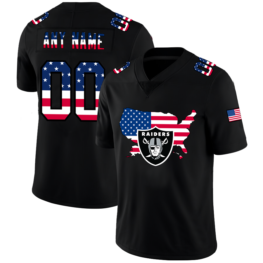 Custom Las Vegas Raiders Football Black Limited Fashion Flag Stitched Jerseys