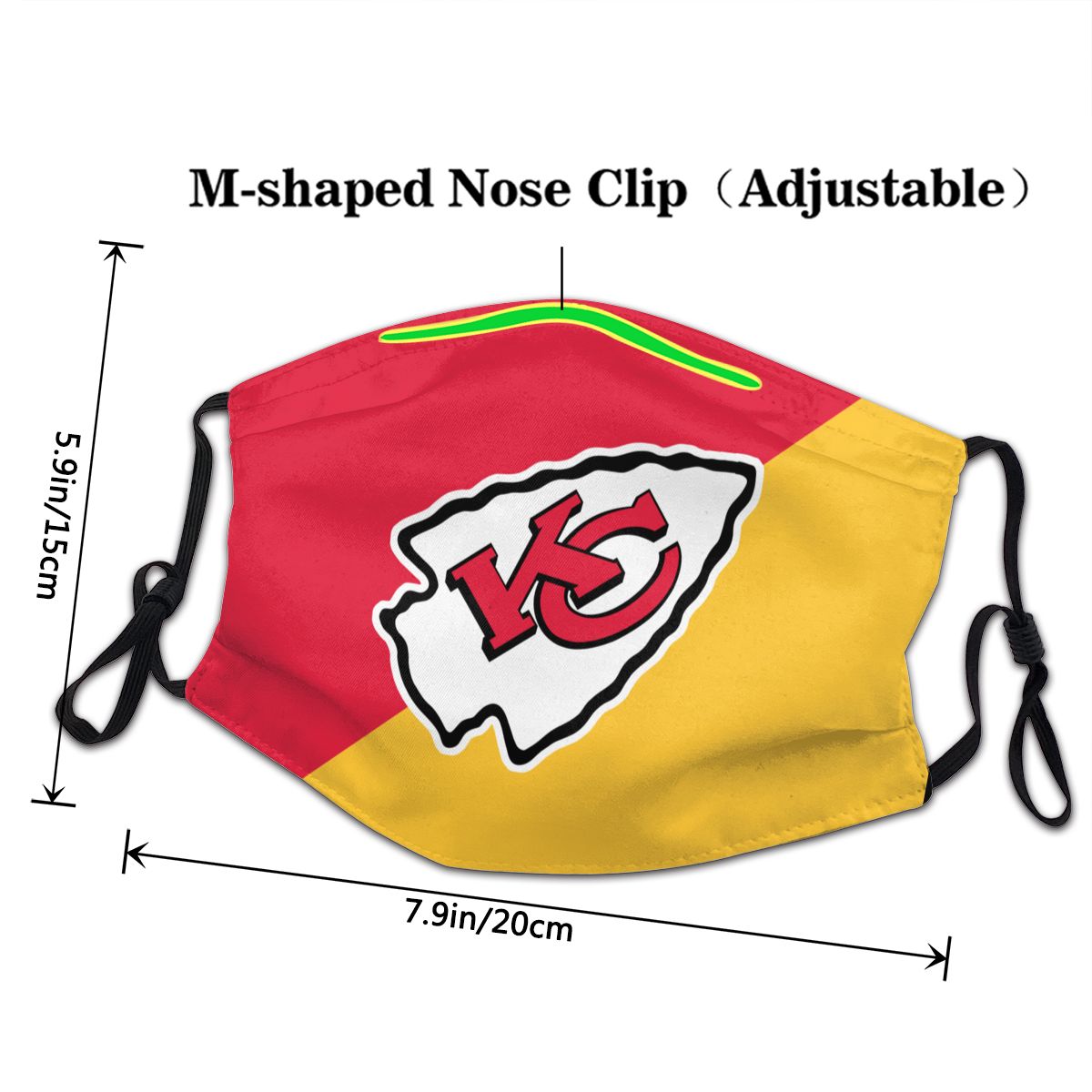 Custom Football Personalized Kansas City Chiefs Dust Face Mask With Filters PM 2.5