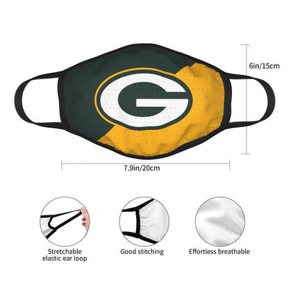 Custom Football Personalized Green Bay Packers Dust Face Mask With Filters PM 2.5