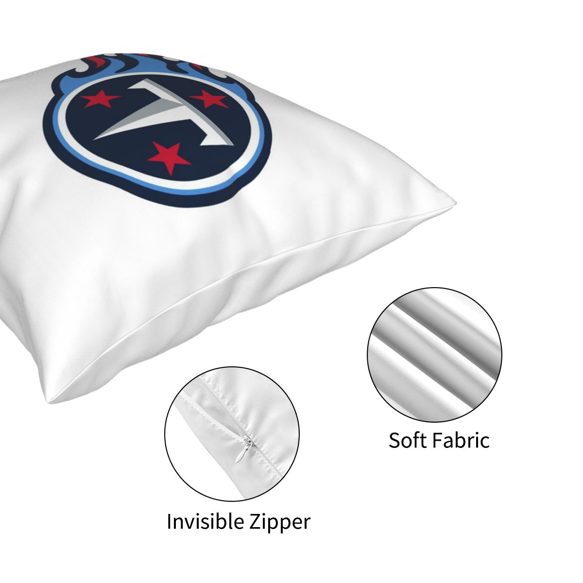 Custom Decorative Football Pillow Case Tennessee Titans White Pillowcase Personalized Throw Pillow Covers