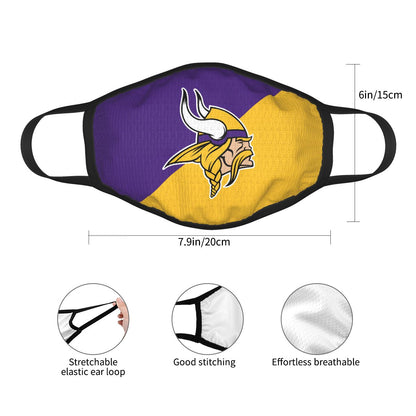 Custom Football Personalized Minnesota Vikings Dust Face Mask With Filters PM 2.5