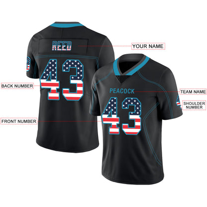 Custom Carolina Panthers Stitched American Football Jerseys Personalize Birthday Gifts Black Jersey