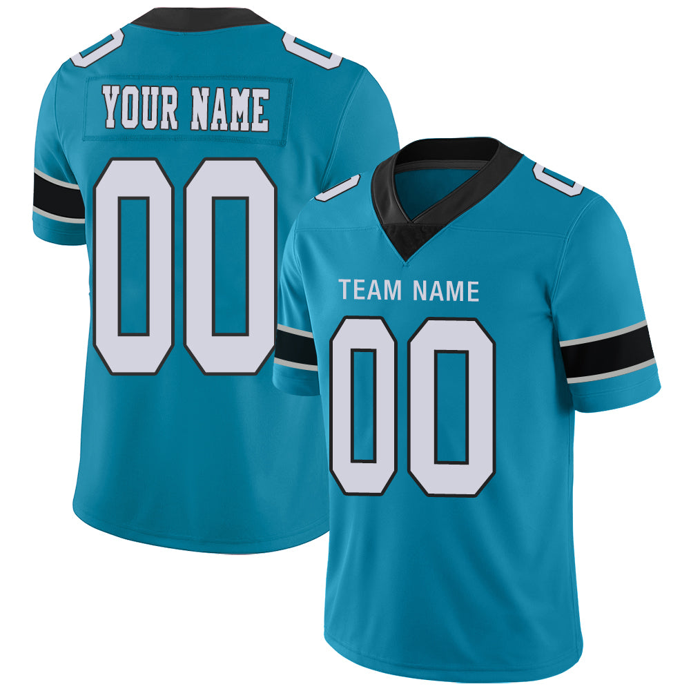 Custom Carolina Panthers Stitched American Football Jerseys Personalize Birthday Gifts Blue Jersey