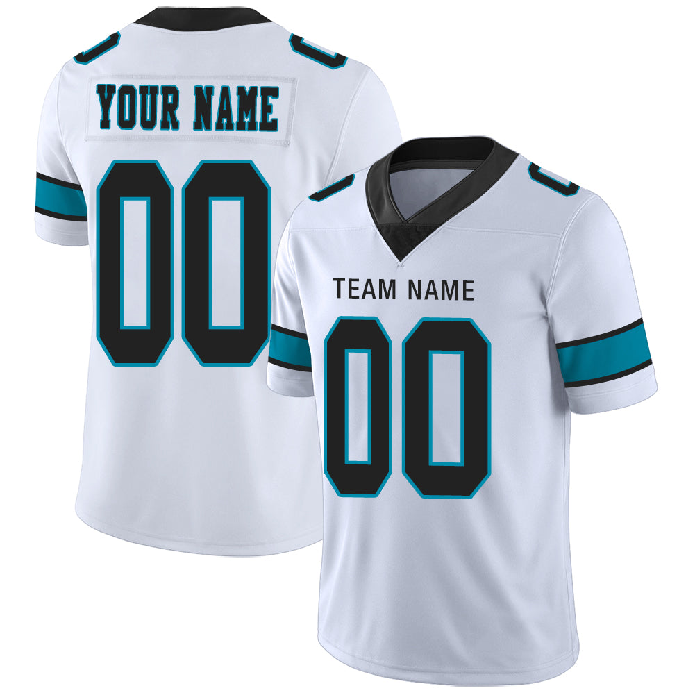 Custom Carolina Panthers Stitched American Football Jerseys Personalize Birthday Gifts White Jersey