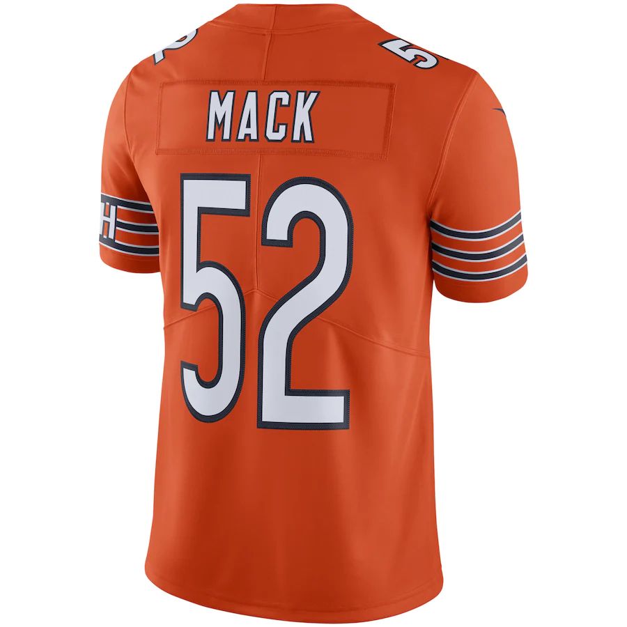 C.Bears #52 Khalil Mack Orange Vapor Limited Jersey Stitched American Football Jerseys