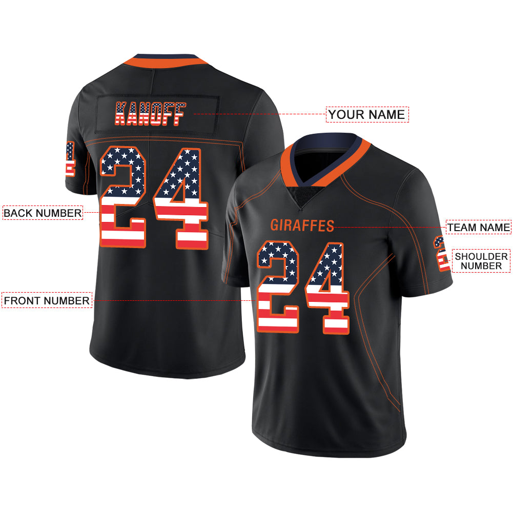 Custom Chicago Bears Stitched American Football Jerseys Personalize Birthday Gifts Black Jersey