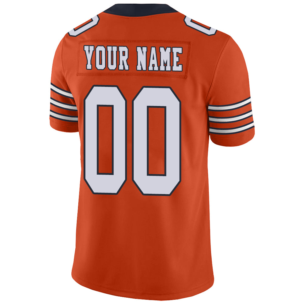 Custom Chicago Bears Stitched American Football Jerseys Personalize Birthday Gifts Orange Jersey