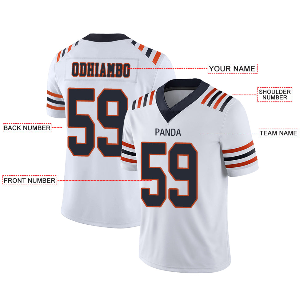 Custom Chicago Bears Stitched American Football Jerseys Personalize Birthday Gifts White Jersey