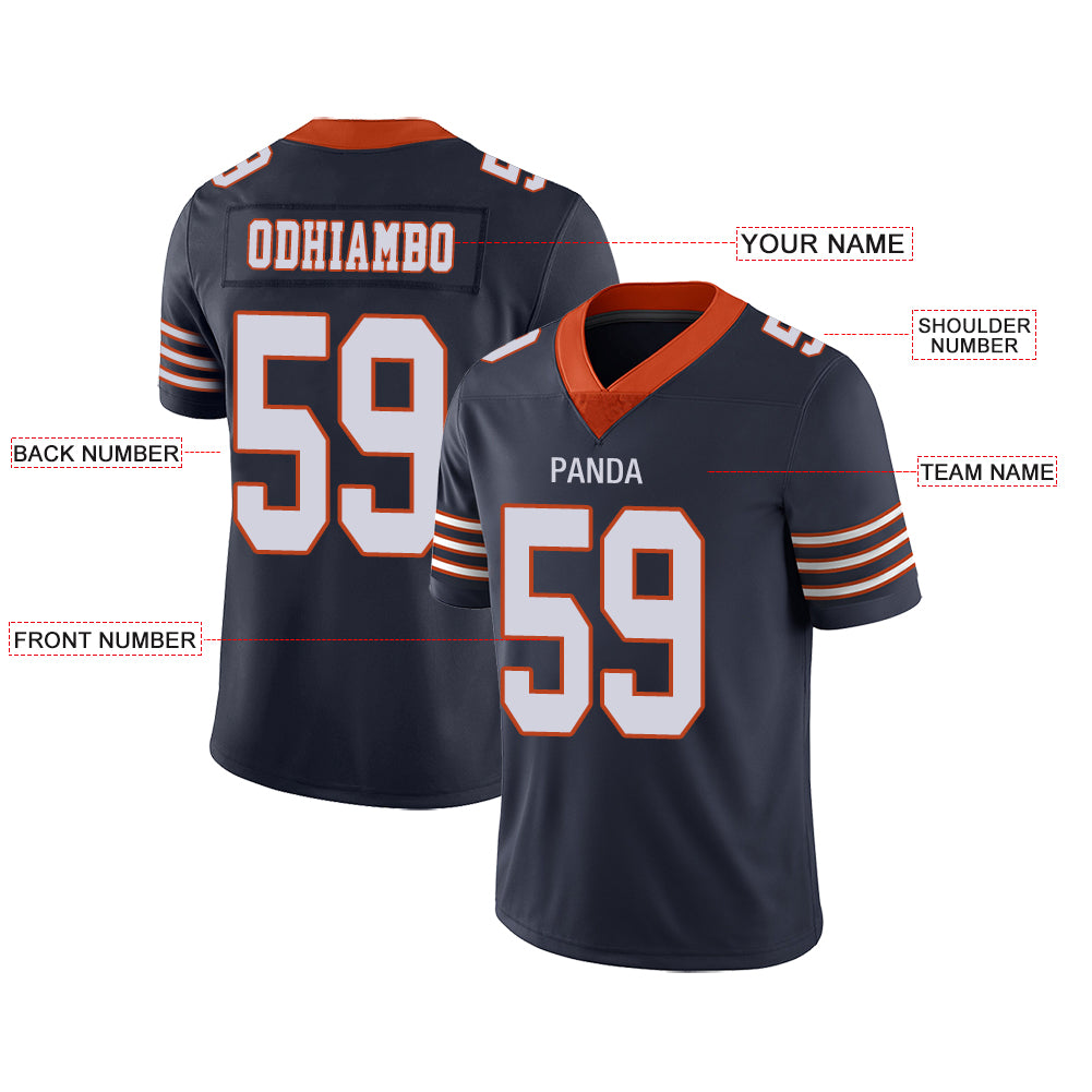 Custom Chicago Bears Stitched American Football Jerseys Personalize Birthday Gifts Navy Jersey