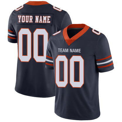 Custom Chicago Bears Stitched American Football Jerseys Personalize Birthday Gifts Navy Jersey