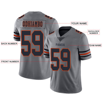 Custom Chicago Bears Stitched American Football Jerseys Personalize Birthday Gifts Grey Jersey