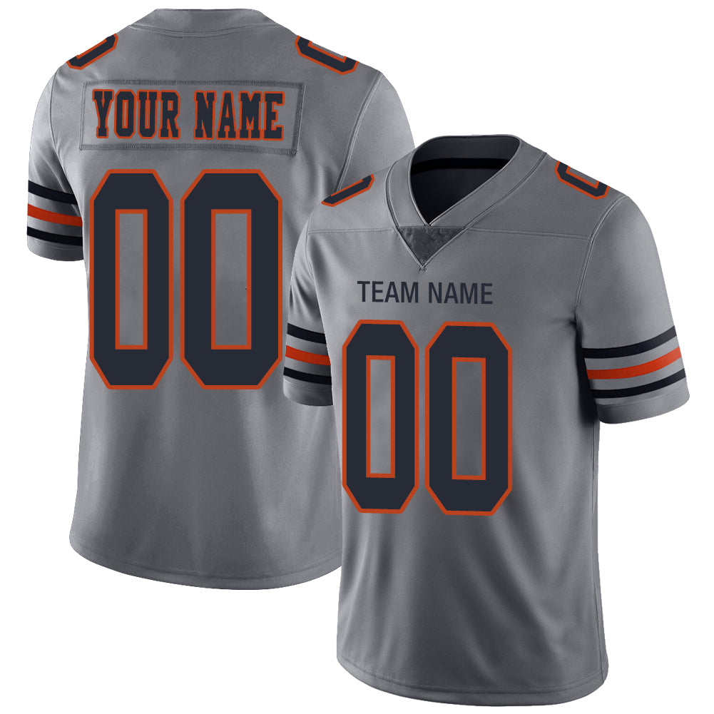 Custom Chicago Bears Stitched American Football Jerseys Personalize Birthday Gifts Grey Jersey