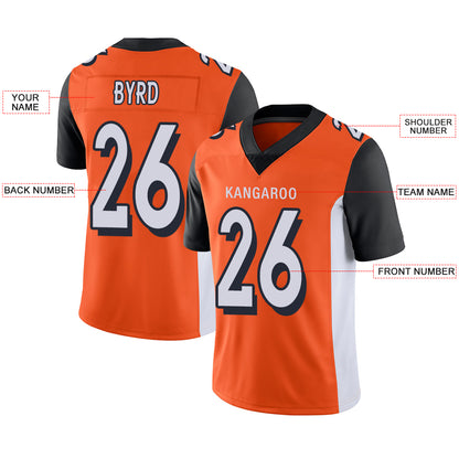 Custom Cincinnati Bengals Stitched American Football Jerseys Personalize Birthday Gifts Orange Jersey